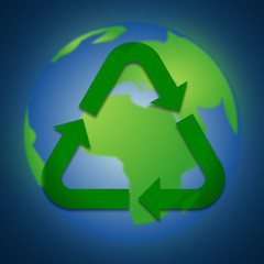 recycle icon on the earth for save environment