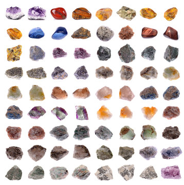 Mineral collection isolated on a white background