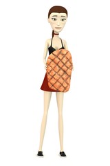 3d render of cartoon character with pork