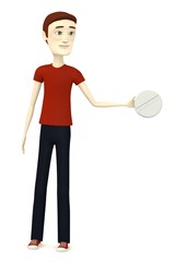 3d render of cartoon character with pill