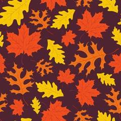 Seamless background with autumn leaves.