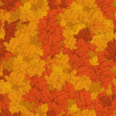 Seamless background with autumn leaves.