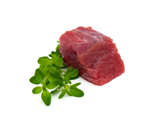 pieces of fresh beef