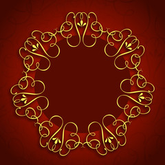 Beautiful decorated circle photo frame.