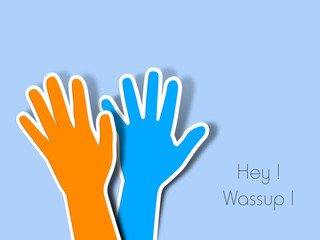Friendship day background with two hands.