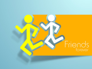 Friendship day background with two friends.