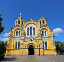 Old christian cathedral temple of Saint Vladimir in Kiev, Ukrain