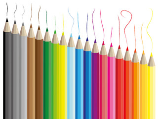 Farbige Buntstifte Bunt Malen zeichnen reihe abstieg