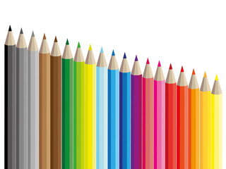 Farbige Buntstifte Bunt Malen zeichnen reihe abstieg