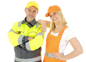 Arbeiter in Warnschutzkleidung