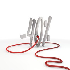 discount icon connected with a network cable