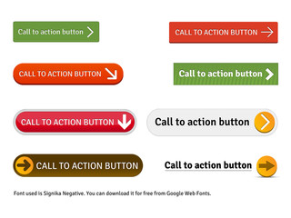 8 High quality vector cta buttons for website