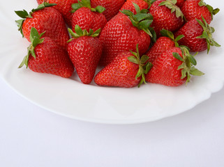 Strawberry in a white plate