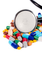 Pills on white