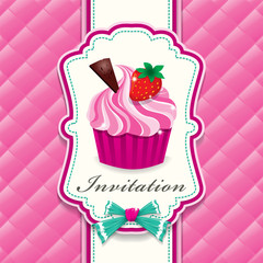 Vintage cute cupcake poster