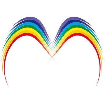 Fl&uuml;gel in den Chakrafarben - Esoterik, Regenbogen, Regenbogenfarben. Fl&uuml;gel, die Hoffnung verleihen. Der Blick in die Zukunft mit Gelassenheit.