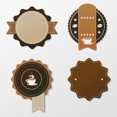 Four Coffee Labels With Text