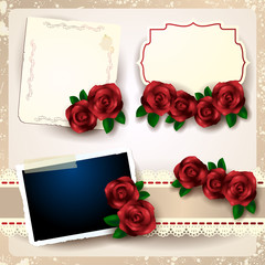 Design elements, set with roses