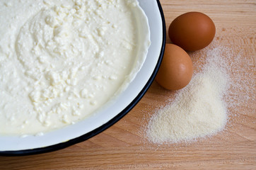 Dough for cottage cheese pie.