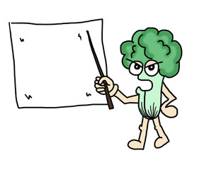 Illustration of a lettuce Character Presenting Something