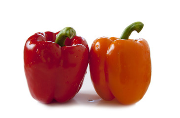 poivrons rouge et orange frais