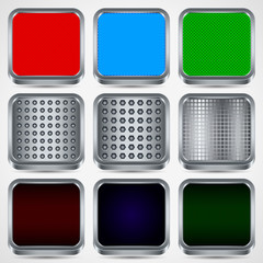 Metallic buttons vector set