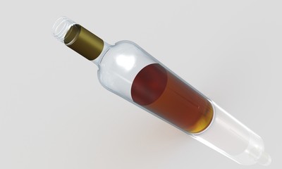 a half full empty bottle of whiskey