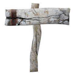 altes Holzschild grau