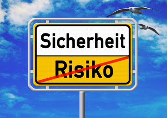 Ortsschild - Sicherheit - Risiko