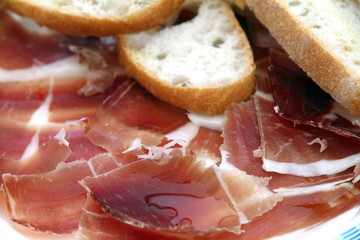Serrano ham from Teruel Spain