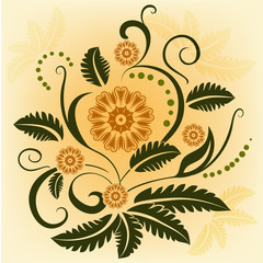 Abstract ornamental vector flower design element.