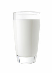 Glass of fresh milk isolated on a white background