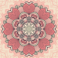 Abstract circular floral pattern