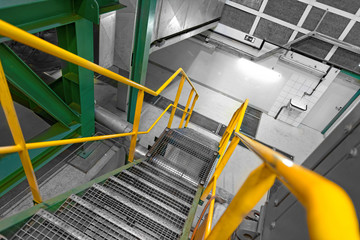 Industrial Interior with large staircase