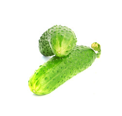green cucumbers  isolated on white background