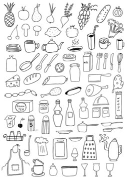 Set of kitchen objects