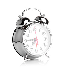 Alarm clock on white background