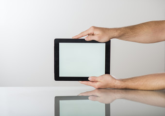 Man with tablet