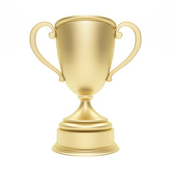 Trophy cup on white