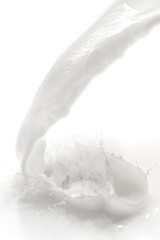 pouring milk splash - top view