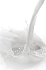 pouring milk splash - top view