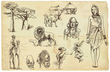 African collection 2 - hand drawings into vector set