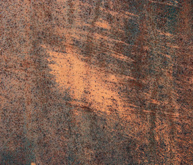 Rusty old metal plate. Old rusty metallic background.