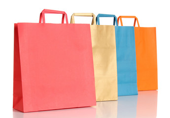 Assorted colored shopping bags