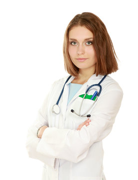 A medical doctor woman with stethoscope