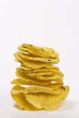 Fototapeta na wymiar Potato Chip Stack
