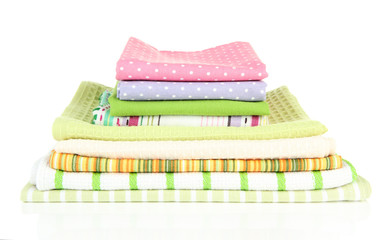 Kitchen towels isolated on white
