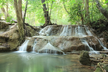 Paradise Waterfall in Kanchanaburi, Thailand.