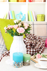 Close up on trendy modern living room