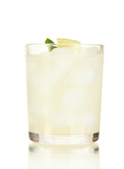 Lemonade in glass isolated on white